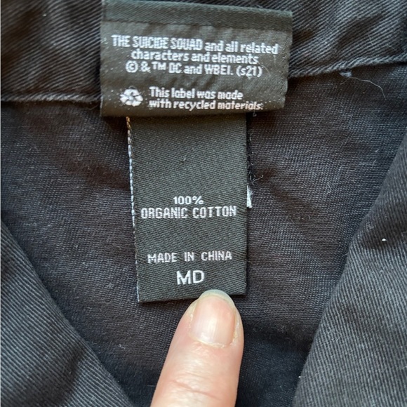 DC Comics The Suicide Squad Harley Quinn Patched Unisex Distressed Shacket SZ M - Picture 6 of 6